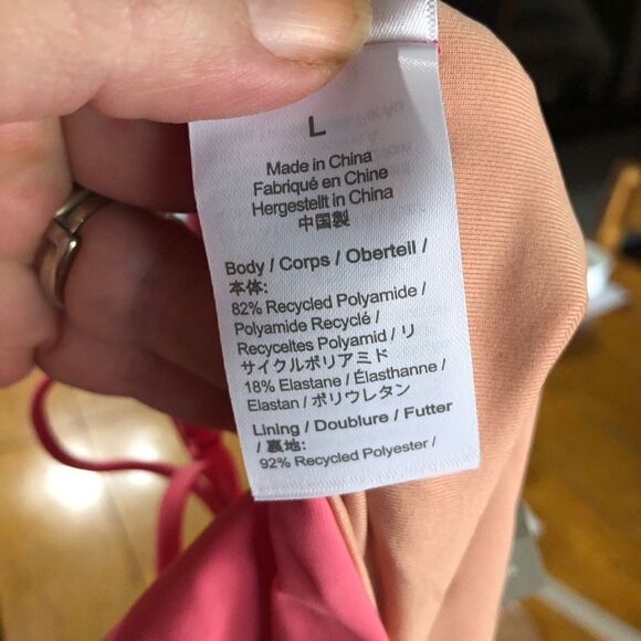 J Crew Pink Curved Waist Cheeky String Bikini Bottom w/Beads - L - Picture 9 of 10